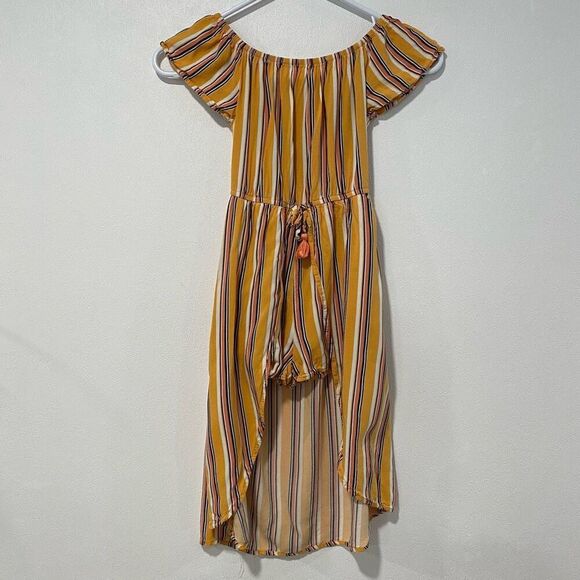 art class Other - Art Class Girls Size S (6/6X) Yellow Striped Off-Shoulder Romper Dress